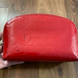 Louis Vuitton Red Vernis Cosmetic Pouch